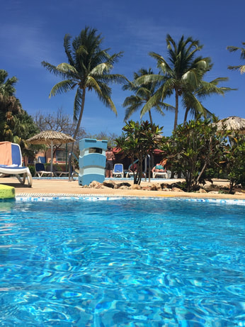 A swimming pool in an all inclusive resort in Veradero Cuba